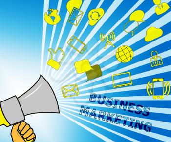 Business Marketing Icons Representing Company SEM 3d Illustration