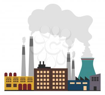 Polluted Factory Environment Shows Refinery Smoke 3d Illustration