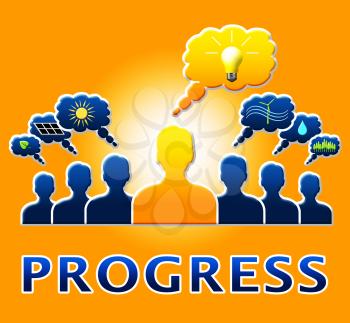 Progress People Symbols Shows Betterment Headway 3d Illustration