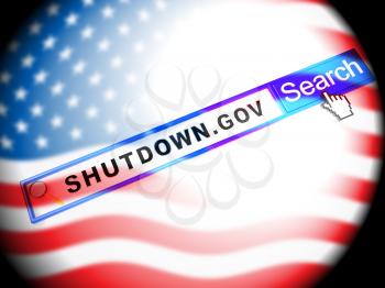 Government Shutdown Url Means America Closed By Senate Or President. Washington DC Closed United States
