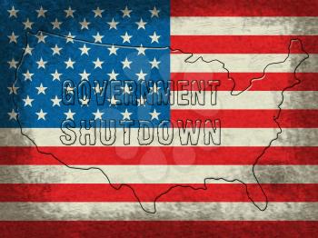 Government Shutdown Map Means America Closed By Senate Or President. Washington DC Closed United States
