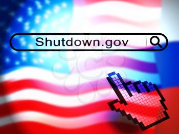 Government Shutdown Pointer Means America Closed By Senate Or President. Washington DC Closed United States