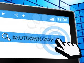 Government Shutdown Website Means America Closed By Senate Or President. Washington DC Closed United States
