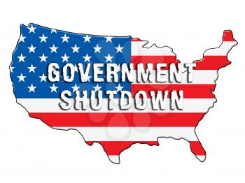 Government Shutdown Symbol Means America Closed By Senate Or President. Washington DC Closed United States
