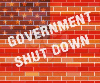 Government Shutdown Wall Means America Closed By Senate Or President. Washington DC Closed United States