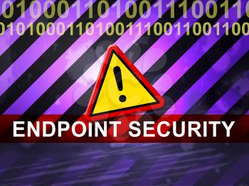 Endpoint Security Safe System Shows Safeguard Against Virtual Internet Threat - 2d Illustration