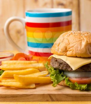 Chips With Burger Meaning Ready To Eat And Ready To Eat
