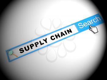 Digital Supply Chain Supplier Logistics 2d Illustration Shows Using Technology And Data Processes For Shipping Or Shipments