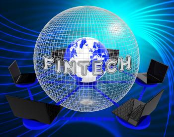 Fin Tech Financial Technology Business 3d Illustration Shows P2p Network finance Using Secure Distributed Crypto Currency 