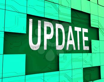 Automatic Update Or Upgrade Process 3d Illustration Shows Software Improvement Or Modernization To Up-To-Date Version