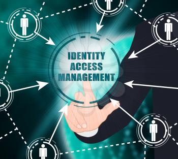 Identity Access Management Fingerprint Entry 2d Illustration Shows Login Access Iam Protection With Secure System Verification