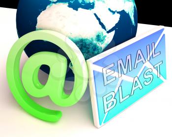 Email Blast Newsletter Promotion Delivering 3d Rendering Shows Marketing List To Send Target Correspondence