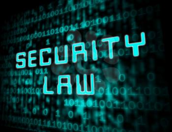 Cyber Security Law Digital Legislation 3d Illustration Shows Digital Safeguard Legislation To Protect Data Privacy