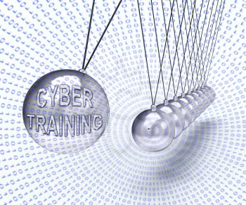 Cyber Training Virtual Web Class 3d Rendering Shows Online Learning Webinars Or Mentorship