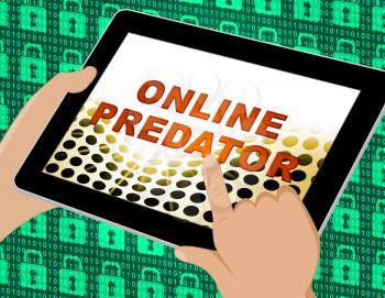 Online Predator Stalking Against Unknown Victim 3d Illustration Shows Cyberstalking Offenders Abuse On Young Teens