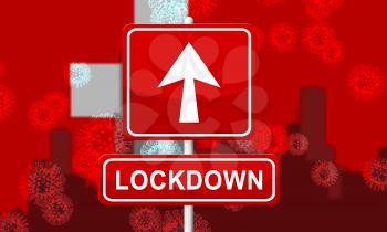 Switzerland lockdown preventing coronavirus pandemic outbreak. Covid 19 Swiss precaution to lock down disease infection - 3d Illustration