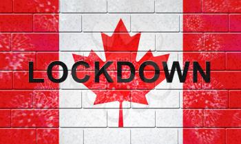 Canada lockdown preventing coronavirus pandemic and outbreak. Covid 19 canadian precaution to lock down disease infection - 3d Illustration