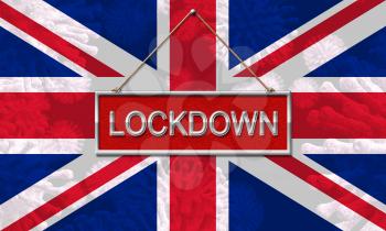 UK lockdown emergency preventing coronavirus spread or outbreak. Covid 19 United Kingdom precaution to lock down virus infection - 3d Illustration