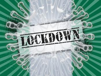Nigeria lockdown sign against coronavirus covid-19. Nigerian stay home order to enforce self isolation and stop infection - 3d Illustration