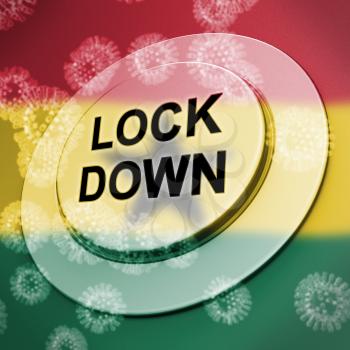 Ghana lockdown against coronavirus covid-19. Stay home order to enforce self isolation and stop infection - 3d Illustration