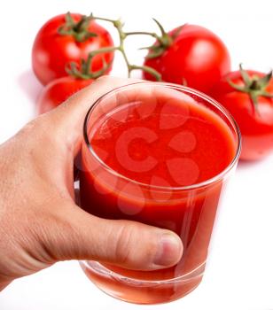 Juice And Tomatoes Representing Drinking Refreshment And Drinks