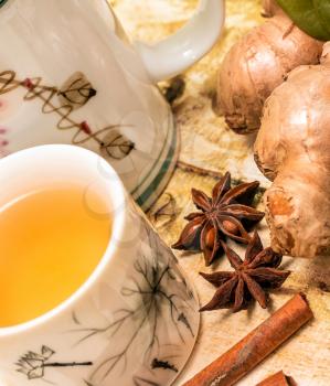 Chinese Ginger Tea Representing Refreshment Herbals And Refreshments
