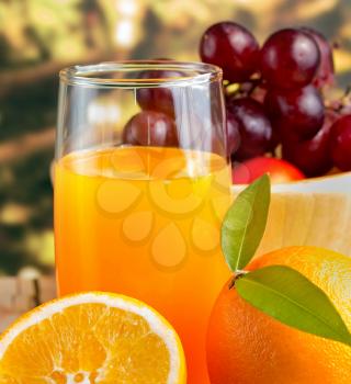 Healthy Orange Drink Indicating Citrus Fruit And Oranges