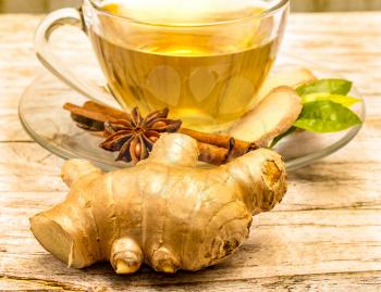 Spiced Ginger Tea Representing Refreshments Natural And Organic