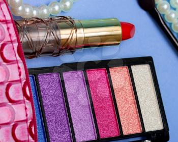 Makeups And Lipstick Representing Beauty Products And Glamour