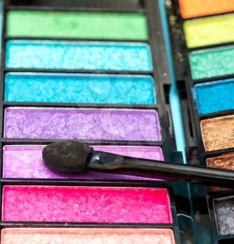 Eye Shadow Makeups Representing Beauty Product And Applicators