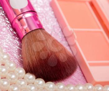 Makeup Brush Representing Beauty Product And Glamour