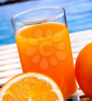 Freshly Squeezed Orange Indicating Vitamin C And Sweet