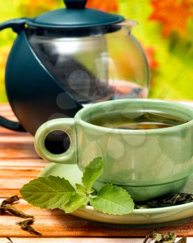 Mint Green Tea Showing Refreshing Restaurants And Outdoors