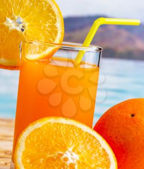 Orange Juice Beverage Indicating Thirsty Refreshment And Natural