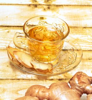 Refreshing Ginger Tea Representing Natural Beverages And Teas