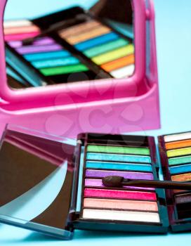 Eye Shadow Make up Representing Beauty Product And Applicators