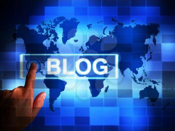 Blog or blogging website icon showing online journals and writing. Weblog journalism for information and help - 3d illustration