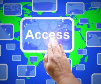 Access security icon means control of admission to a website or system. Verification or permission to enter using identity - 3d illustration