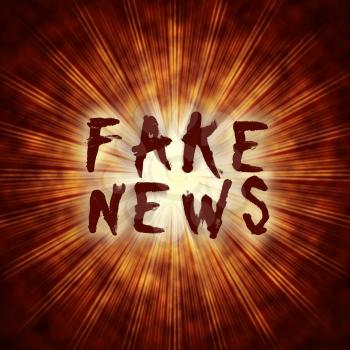 Fake News Exploding Bomb Hoax Words 3d Illustration