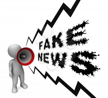 Fake News Megaphone Meaning Disinformation 3d Illustration