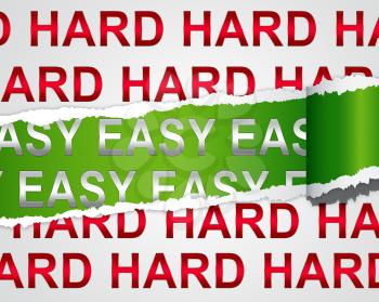 Hard Vs Easy Paper Represents Tough Choice Versus Difficult Problem. Guidance To Solve A Problem Without Difficulty - 3d Illustration