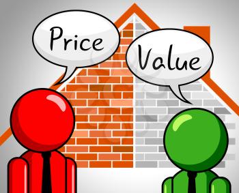 Price Vs Value Men Comparing Cost Outlay Against Financial Worth. Product Pricing Strategy Or Investment Valuation - 3d Illustration