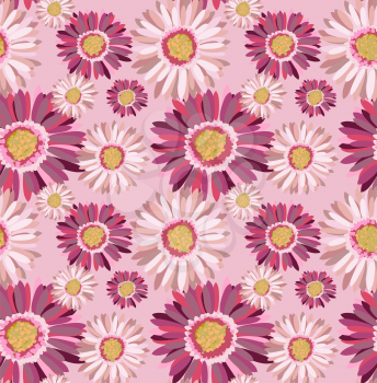 Beautiful seamless floral pattern, gerbera vector illustration