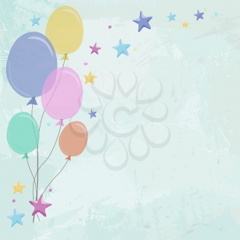 Birthday greeting card background for boy, vector illustration