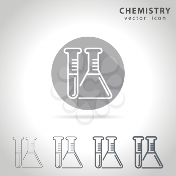 Chemistry outline icon set, collection of chemical tube icons, vector illustration