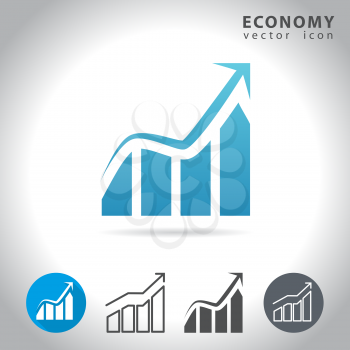 Economy icon set, collection of charts, vector illustration
