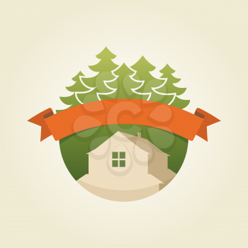 House in highland Logo sample, vector template