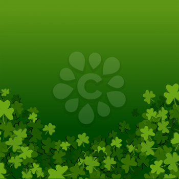 Abstract St. Patrick's Day background with falling clover leaves, vector illustration