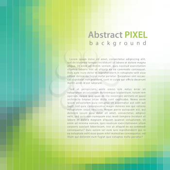 Abstract green pixel mosaic background, vector illustration