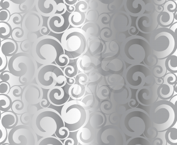 Abstract seamless silver metal pattern, vector illustration
